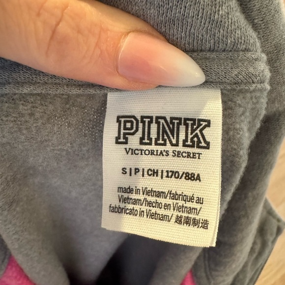 VICTORIA’S SECRET PINK Quarter Zip Colorblock Pullover Sweatshirt Size Small - Picture 4 of 5